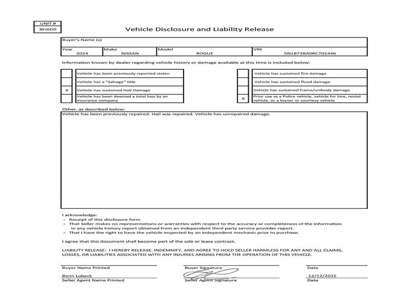 2024 NISSAN ROGUE SV #3312622166