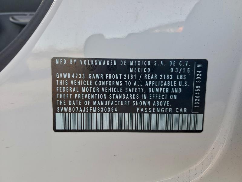 2015 VOLKSWAGEN JETTA SE #3302647050