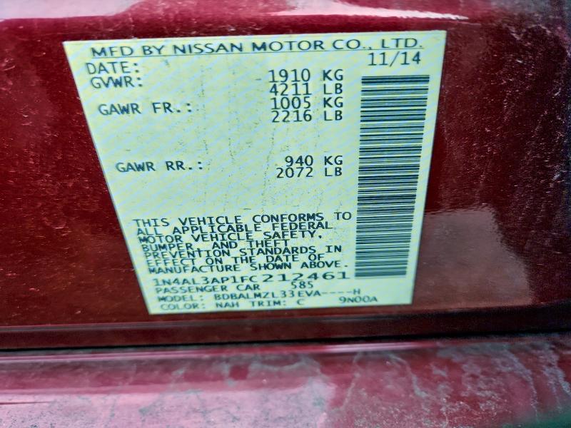 2015 NISSAN ALTIMA 2.5 #3308474306