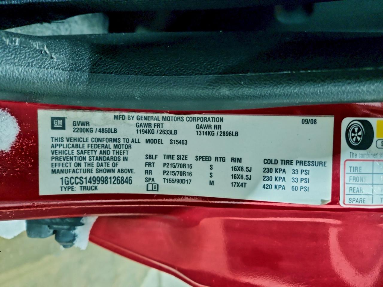 Lot #3305313330 2009 CHEVROLET COLORADO