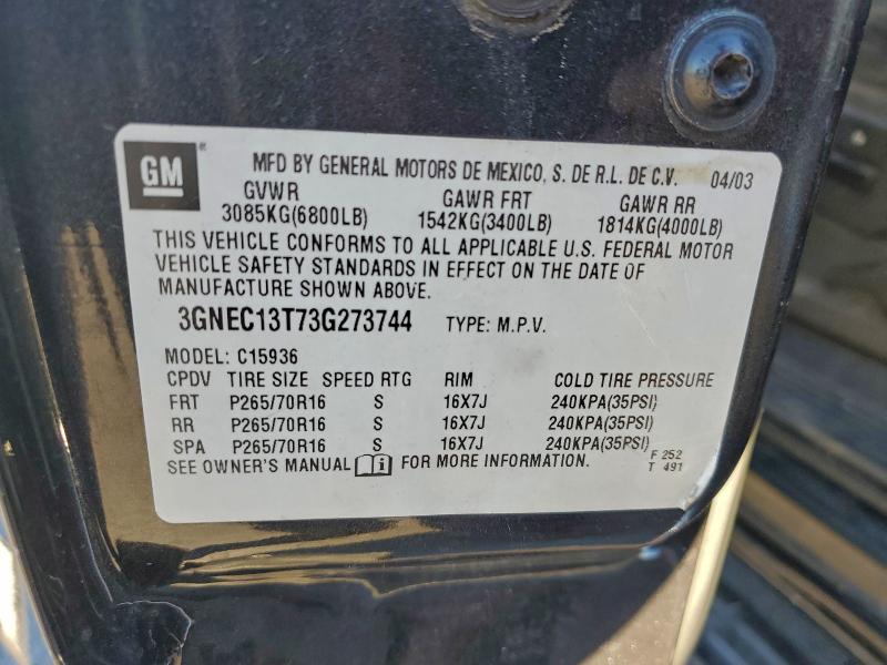 2003 CHEVROLET AVALANCHE #3303185802