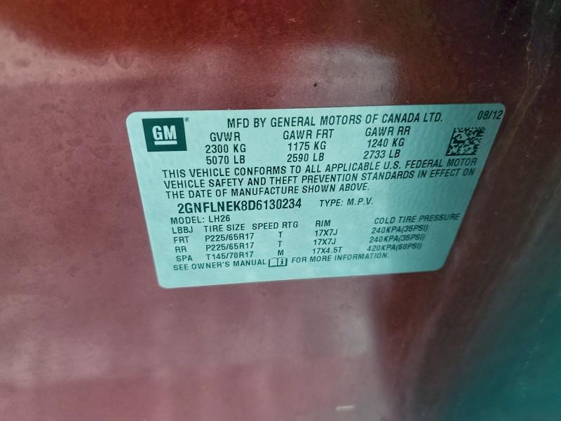 2013 CHEVROLET EQUINOX LT #3302738025