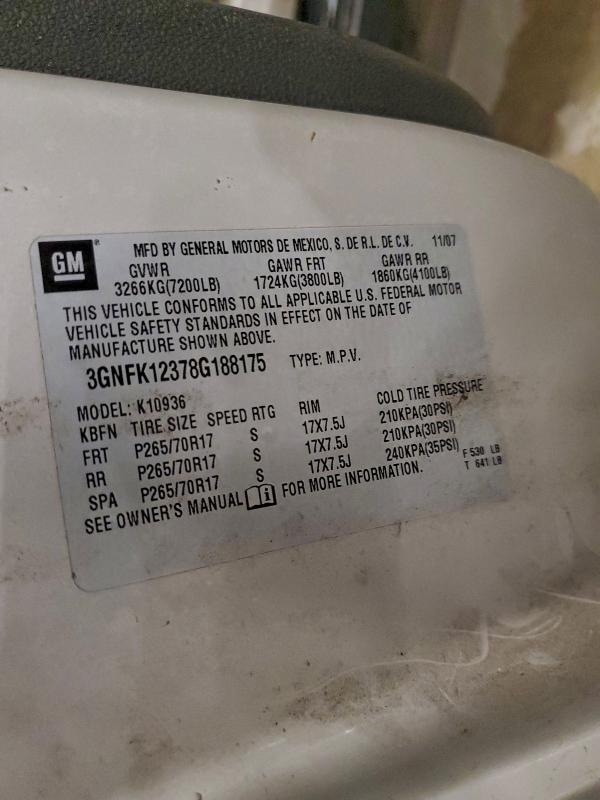 2008 CHEVROLET AVALANCHE #3303593933