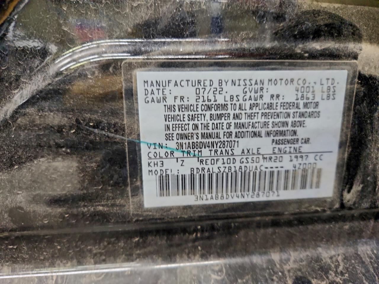 Lot #3317084014 2022 NISSAN SENTRA SR