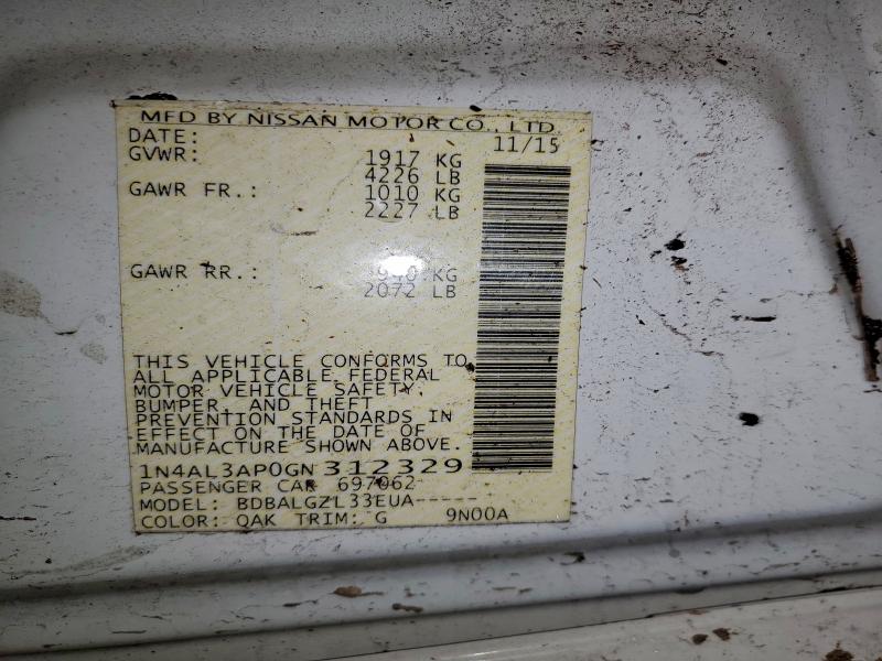 2016 NISSAN ALTIMA 2.5 #3305456089