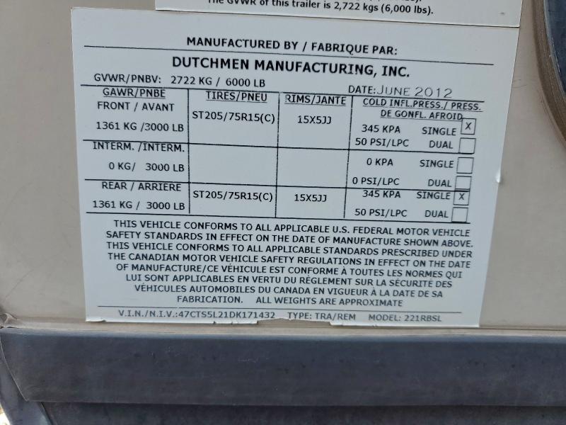 2013 KEYSTONE TRVL TRL #3310378964