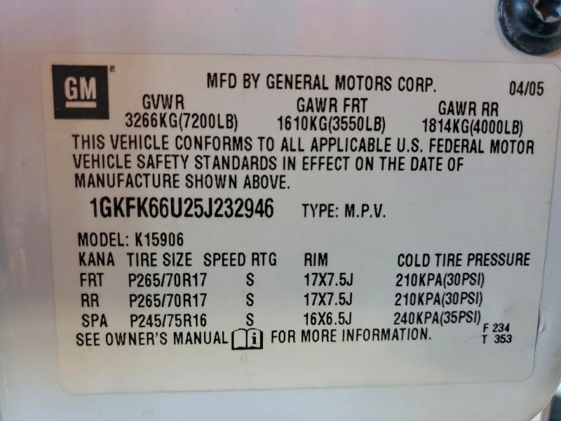 2005 GMC YUKON XL D #3309364000