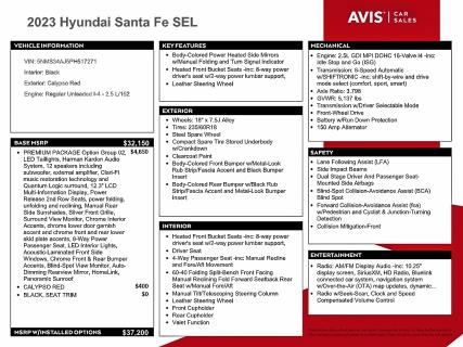 2023 HYUNDAI SANTA FE S #3312390135