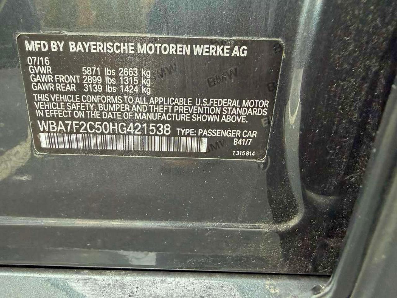 Lot #3312393126 2017 BMW 750 XI