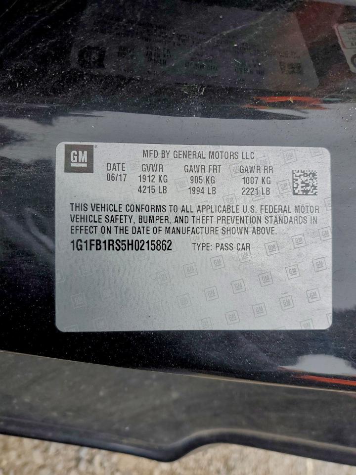 Lot #3305355328 2017 CHEVROLET CAMARO LT