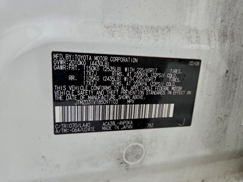 2008 TOYOTA RAV4 LIMIT #3302706114