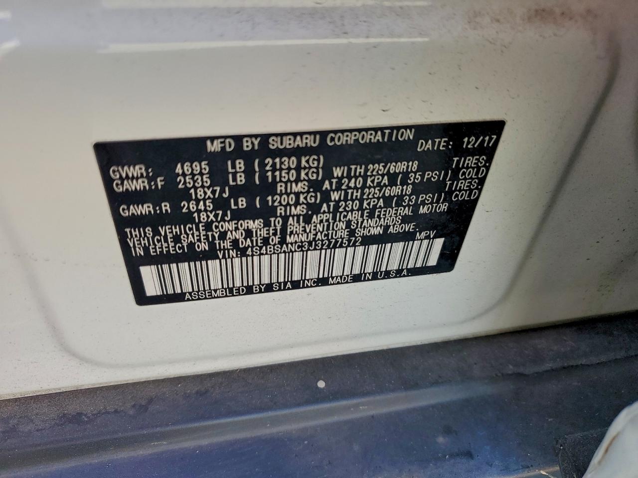 SUBARU OUTBACK 2.5I LIMITED