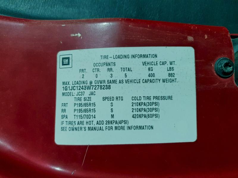 1998 CHEVROLET CAVALIER B #3304584442