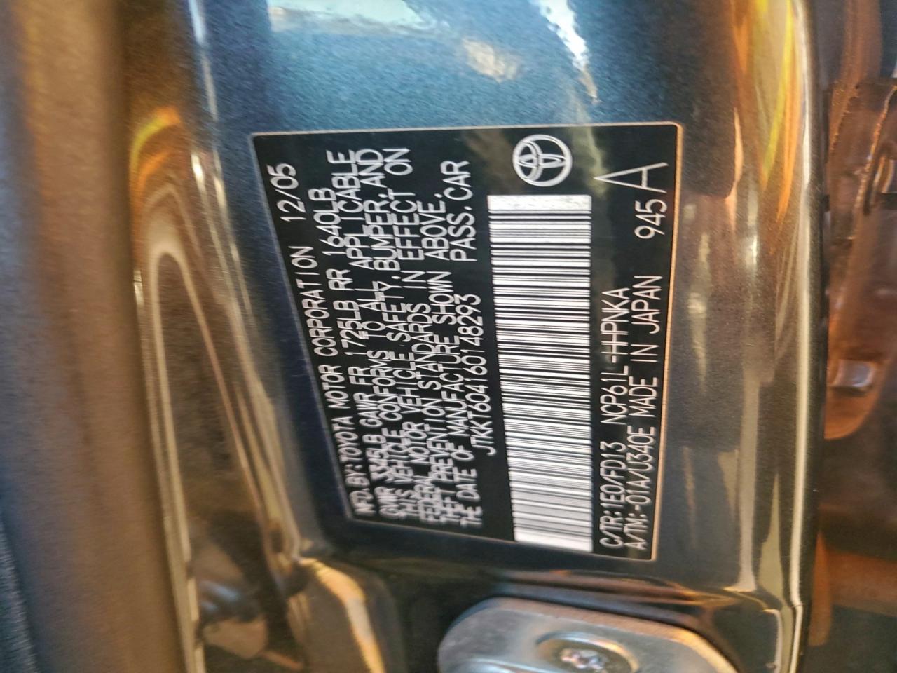 Lot #3305442186 2006 TOYOTA SCION XA