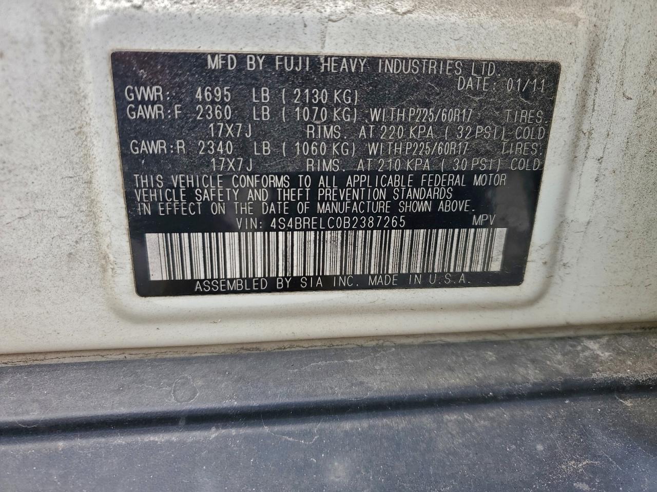 SUBARU OUTBACK 3.6R LIMITED