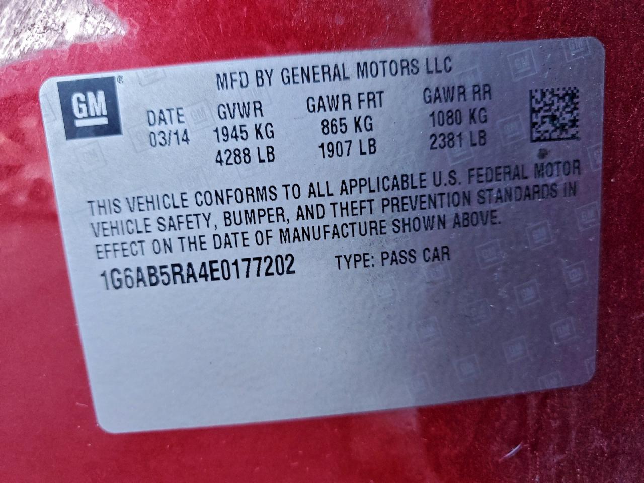 Lot #3315499359 2014 CADILLAC ATS LUXURY