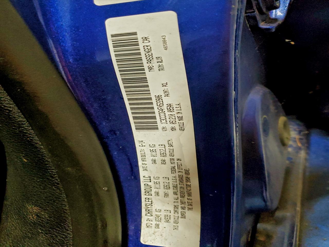 Lot #3318993362 2015 CHRYSLER 200 S