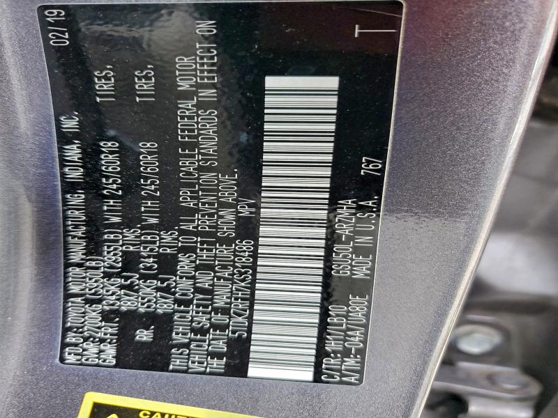 2019 TOYOTA HIGHLANDER #3312431619