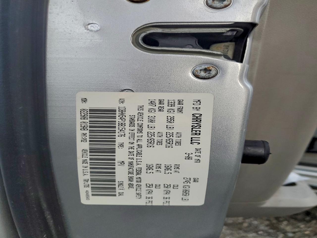 Lot #3309627089 2008 DODGE GRAND CARA