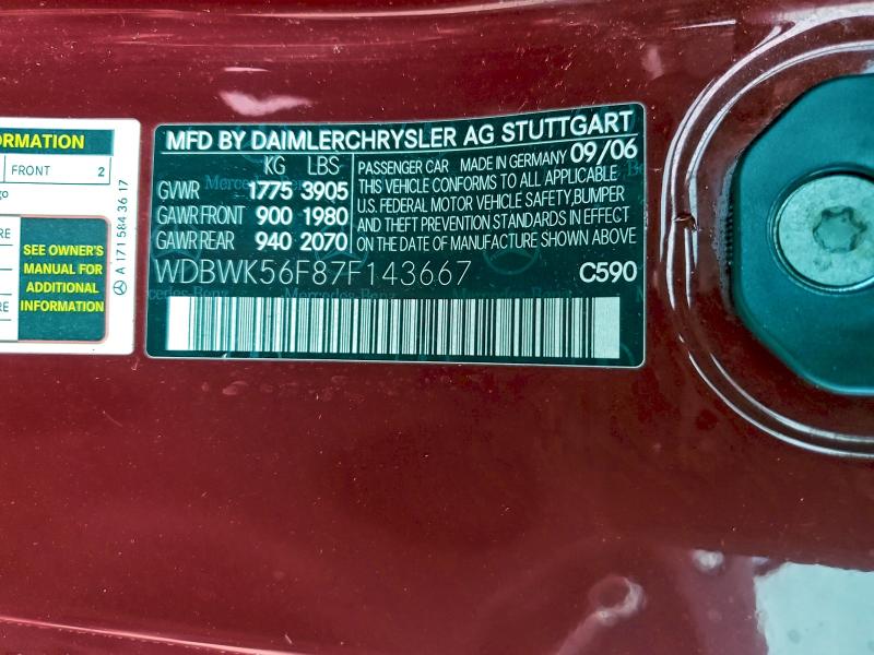 2007 MERCEDES-BENZ SLK 350 #3304001660