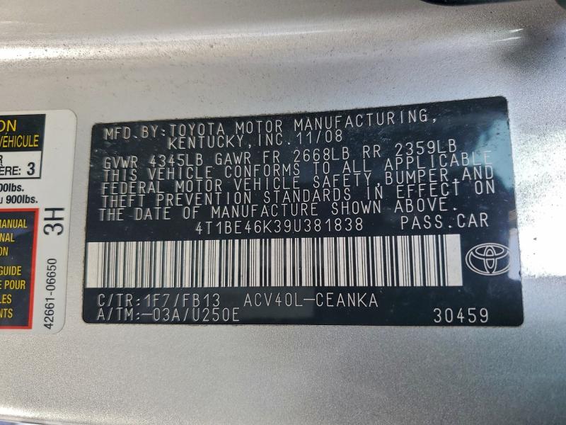 2009 TOYOTA CAMRY BASE #3316880168