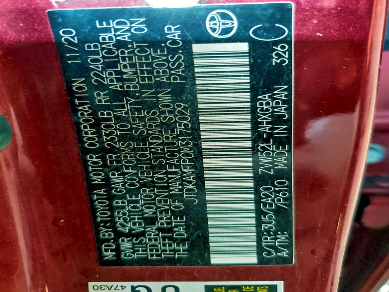 TOYOTA PRIUS PRIME LE