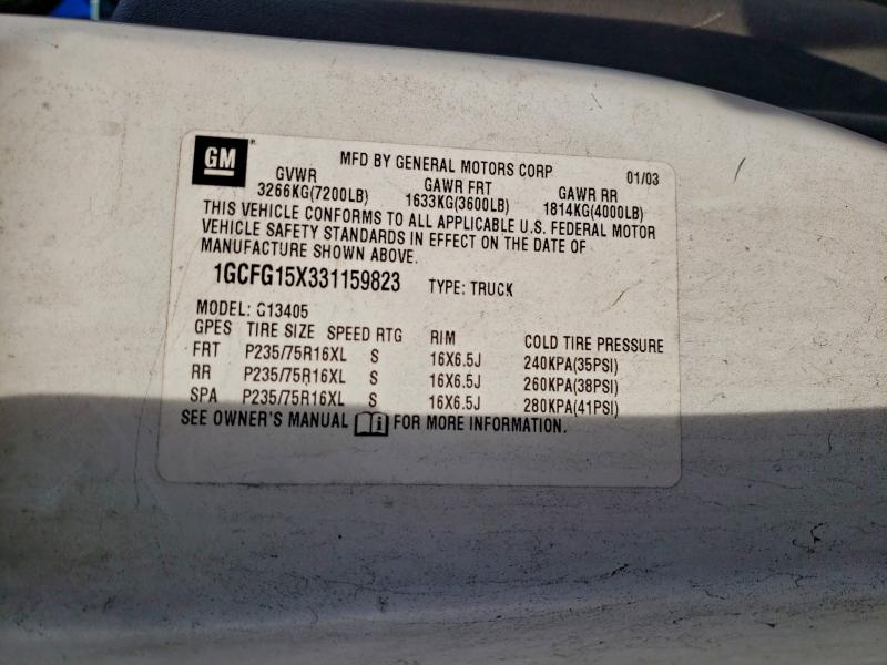 2003 CHEVROLET EXPRESS G1 #3308218262