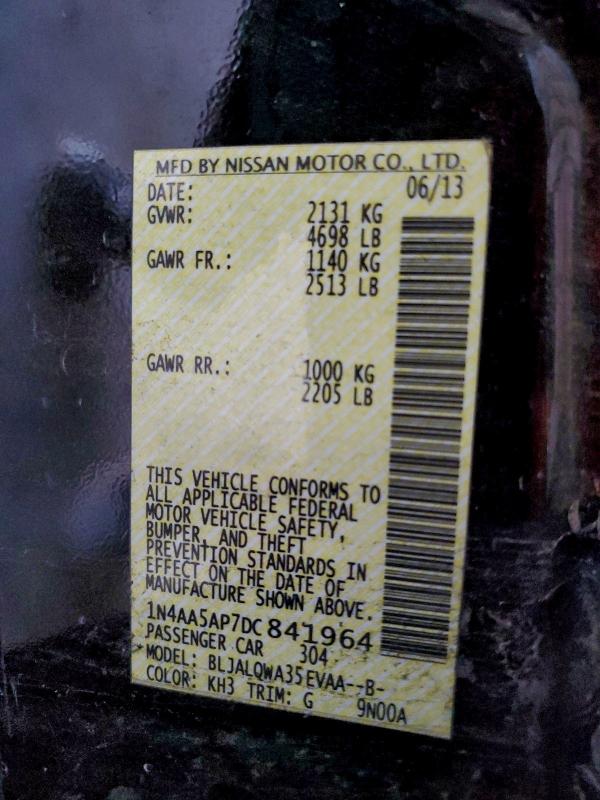 2013 NISSAN MAXIMA S #3309684838