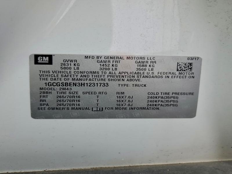 2017 CHEVROLET COLORADO #3312251867