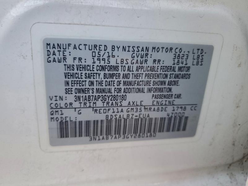 2016 NISSAN SENTRA S #3312599186