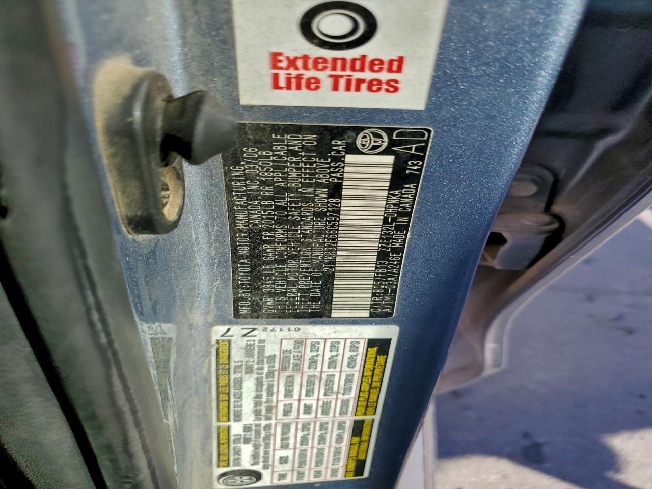 Lot #3319095255 2006 TOYOTA COROLLA MA