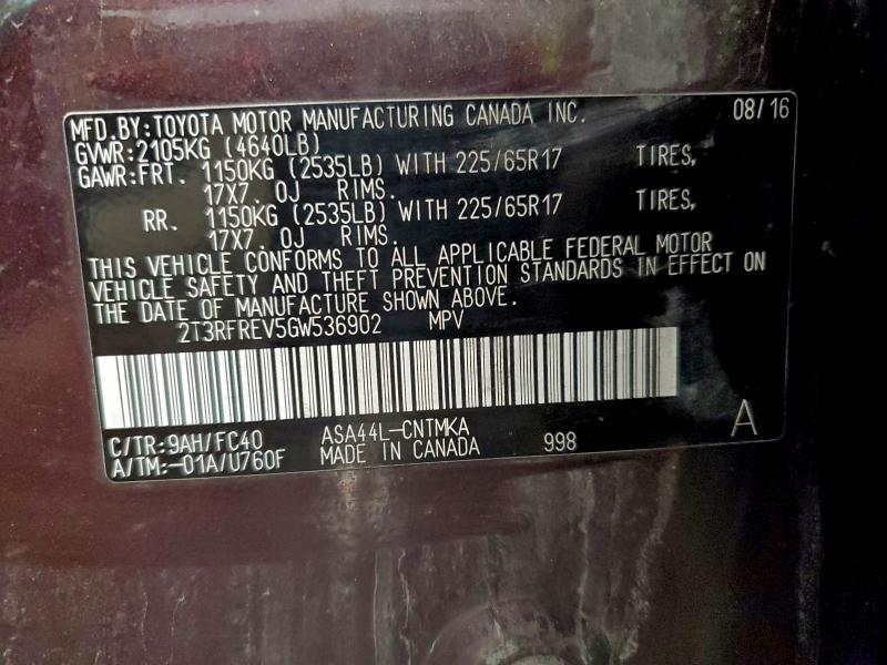 2016 TOYOTA RAV4 XLE #3311595784