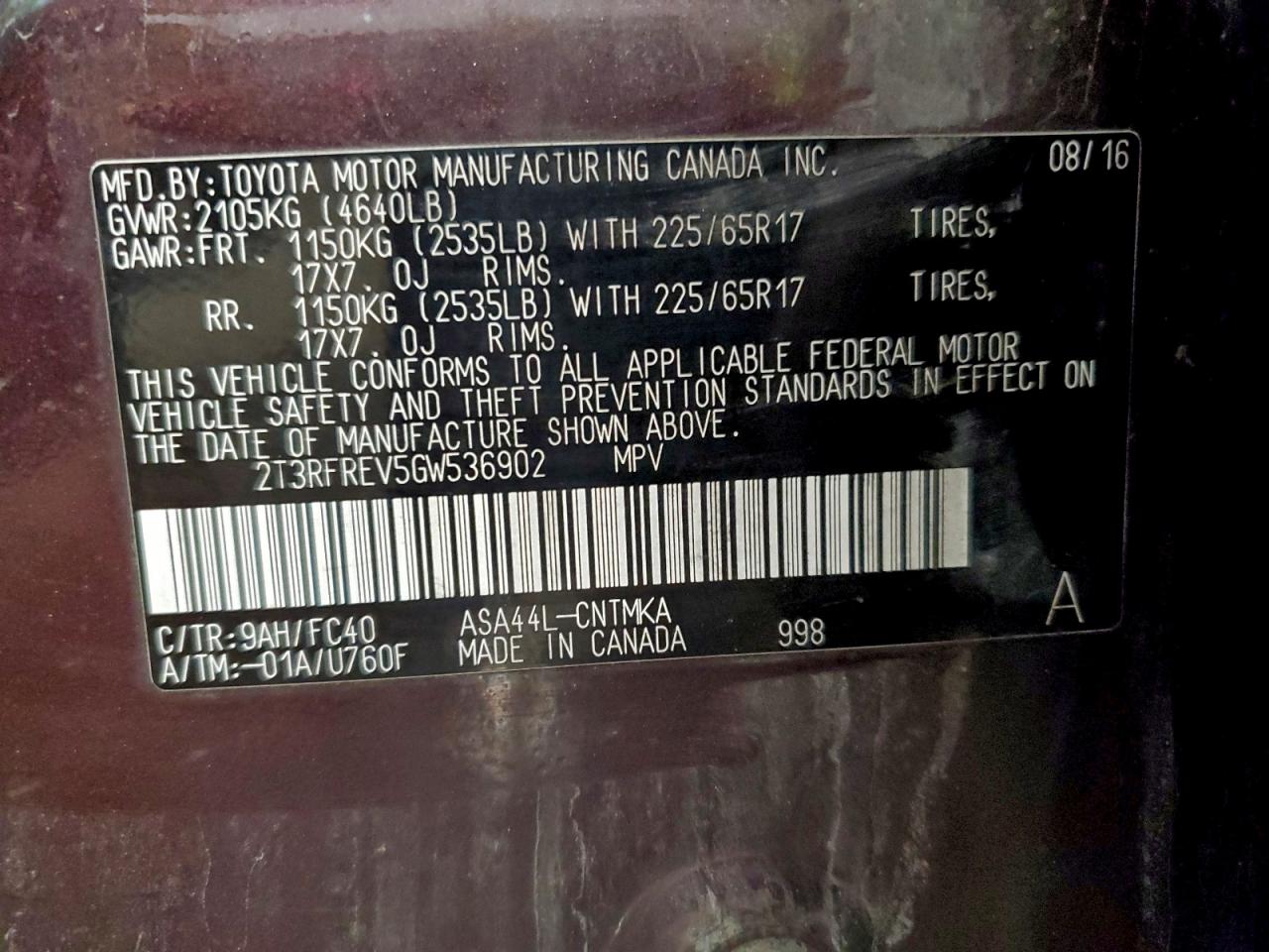 Lot #3311595784 2016 TOYOTA RAV4 XLE