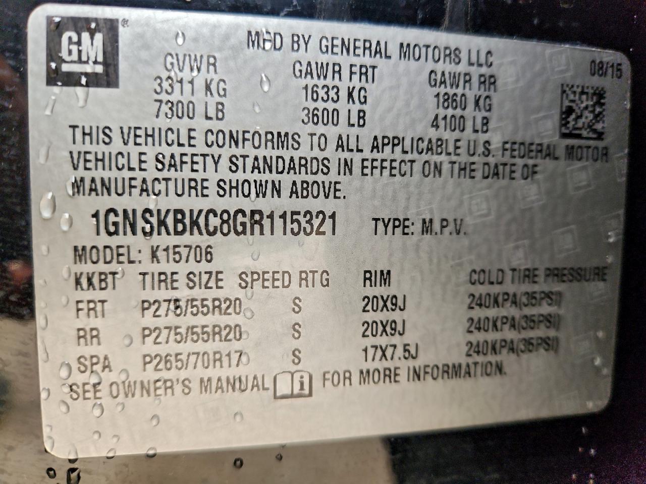 CHEVROLET TAHOE K1500 LT