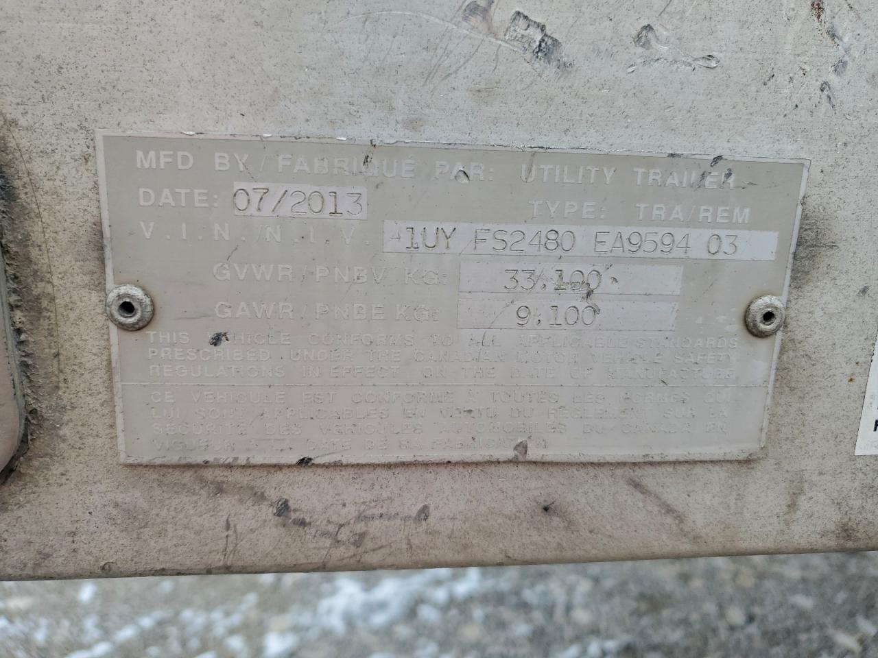 Lot #3305040970 2014 UTILITY FLATBED TRAILER