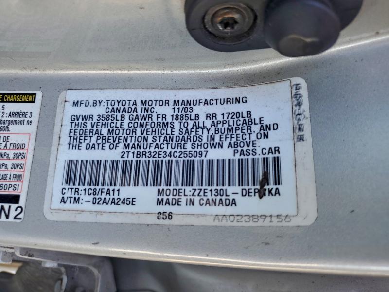 2004 TOYOTA COROLLA CE #3310440313