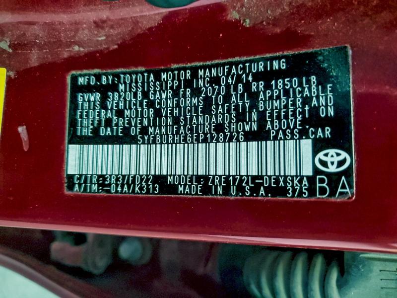 2014 TOYOTA COROLLA L #3317084006