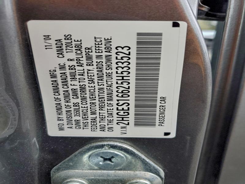 2005 HONDA CIVIC LX #3304865567