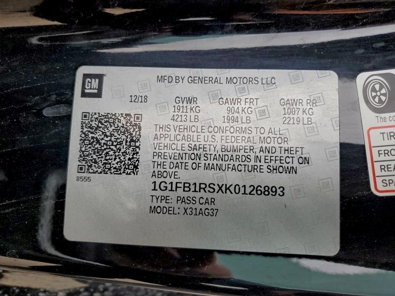 2019 CHEVROLET CAMARO LS #3310513068