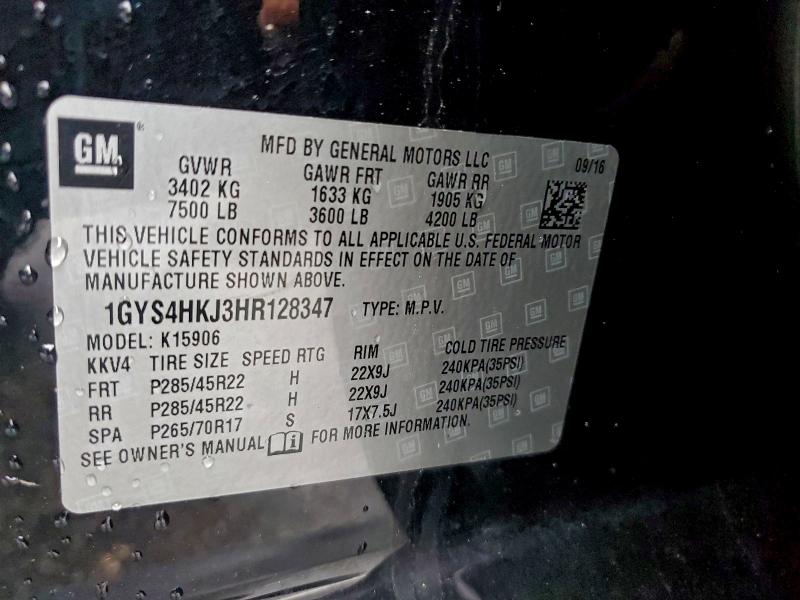 2017 CADILLAC ESCALADE E #3310343996