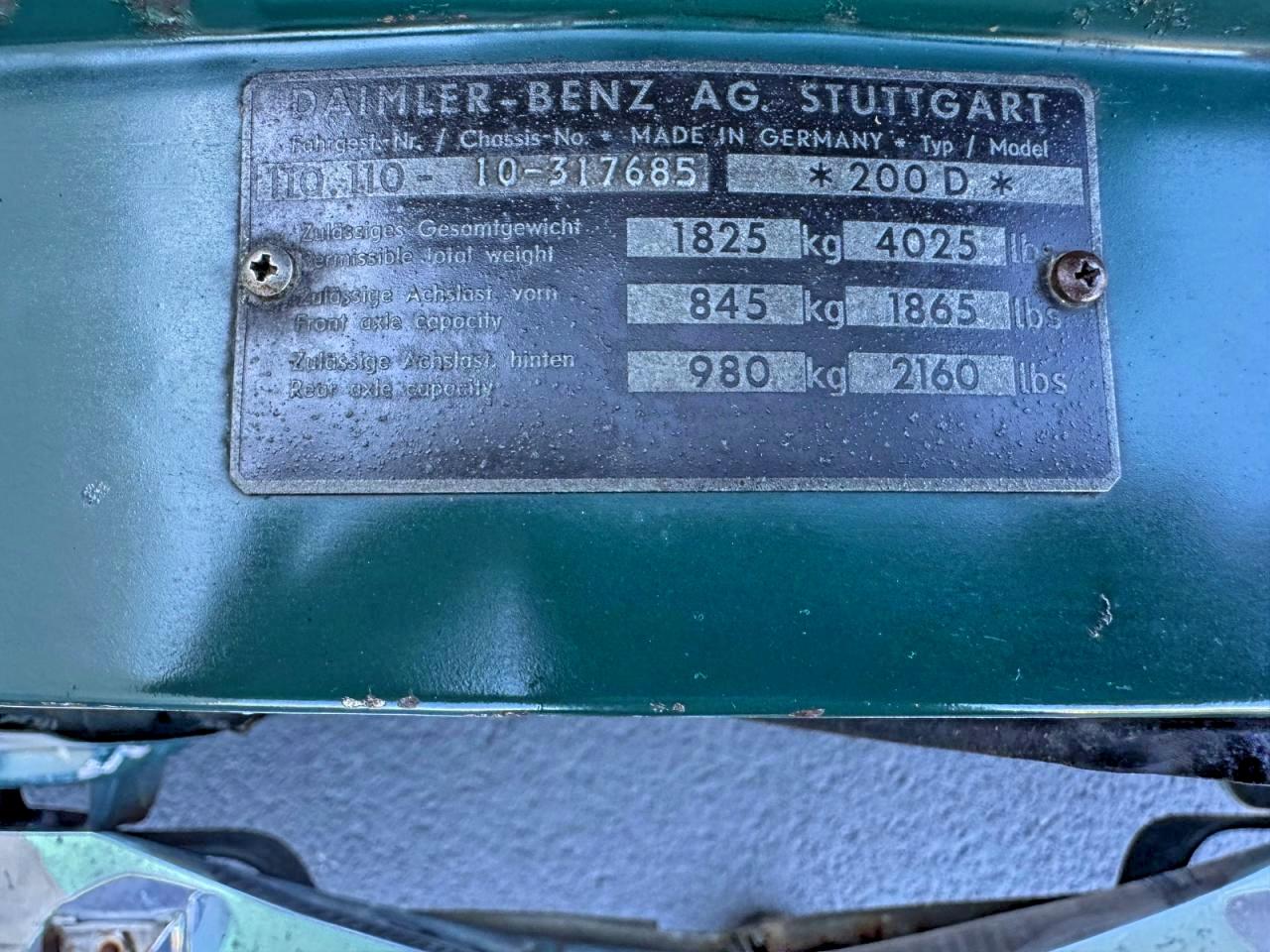 Lot #3305289310 1967 MERCEDES-BENZ 200D