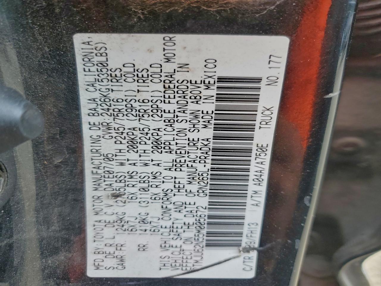 Lot #3315951173 2005 TOYOTA TACOMA DOU