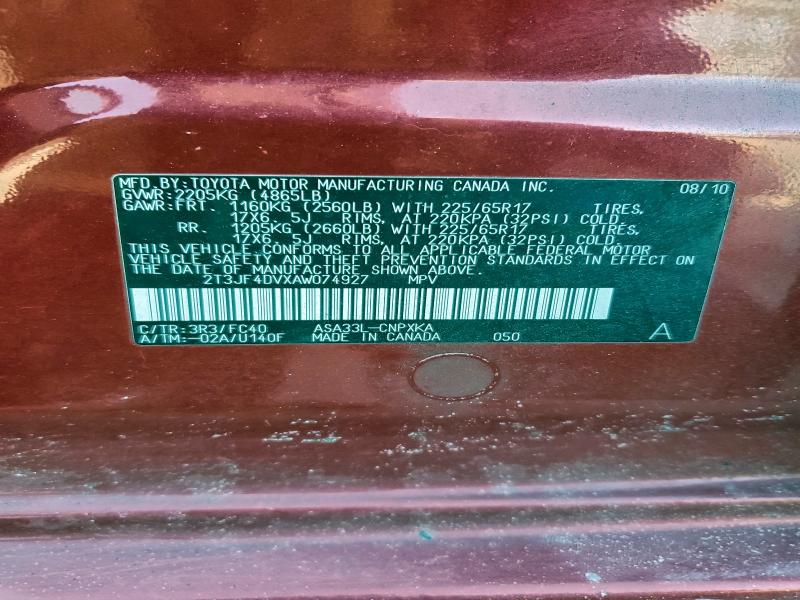 2010 TOYOTA RAV4 #3309348993