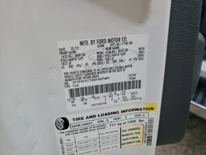 2013 FORD F150 SUPER #3304584435