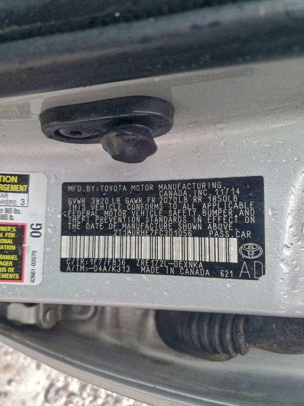 2015 TOYOTA COROLLA L #3311748719