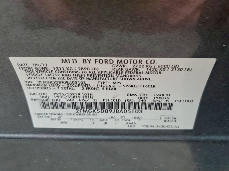 2018 FORD FLEX LIMIT #3305396332