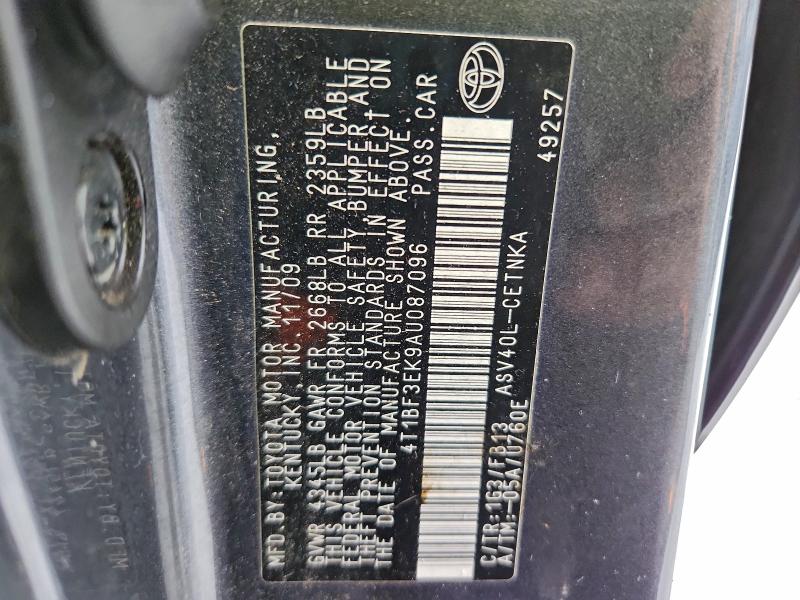 2010 TOYOTA CAMRY BASE #3302649011