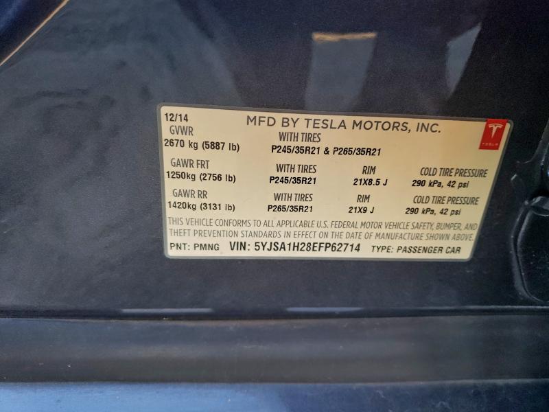 2014 TESLA MODEL S #3304499553