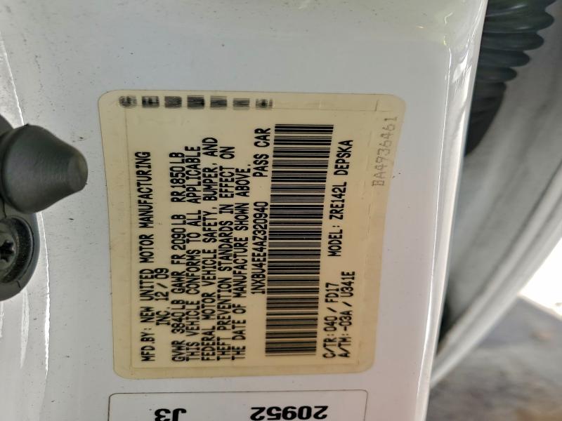 2010 TOYOTA COROLLA BA #3304499605