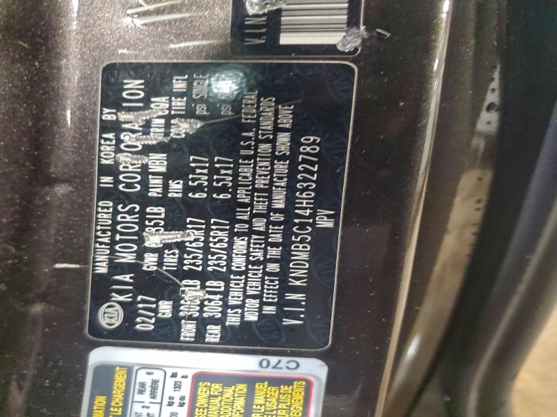 2017 KIA SEDONA LX #3309504640